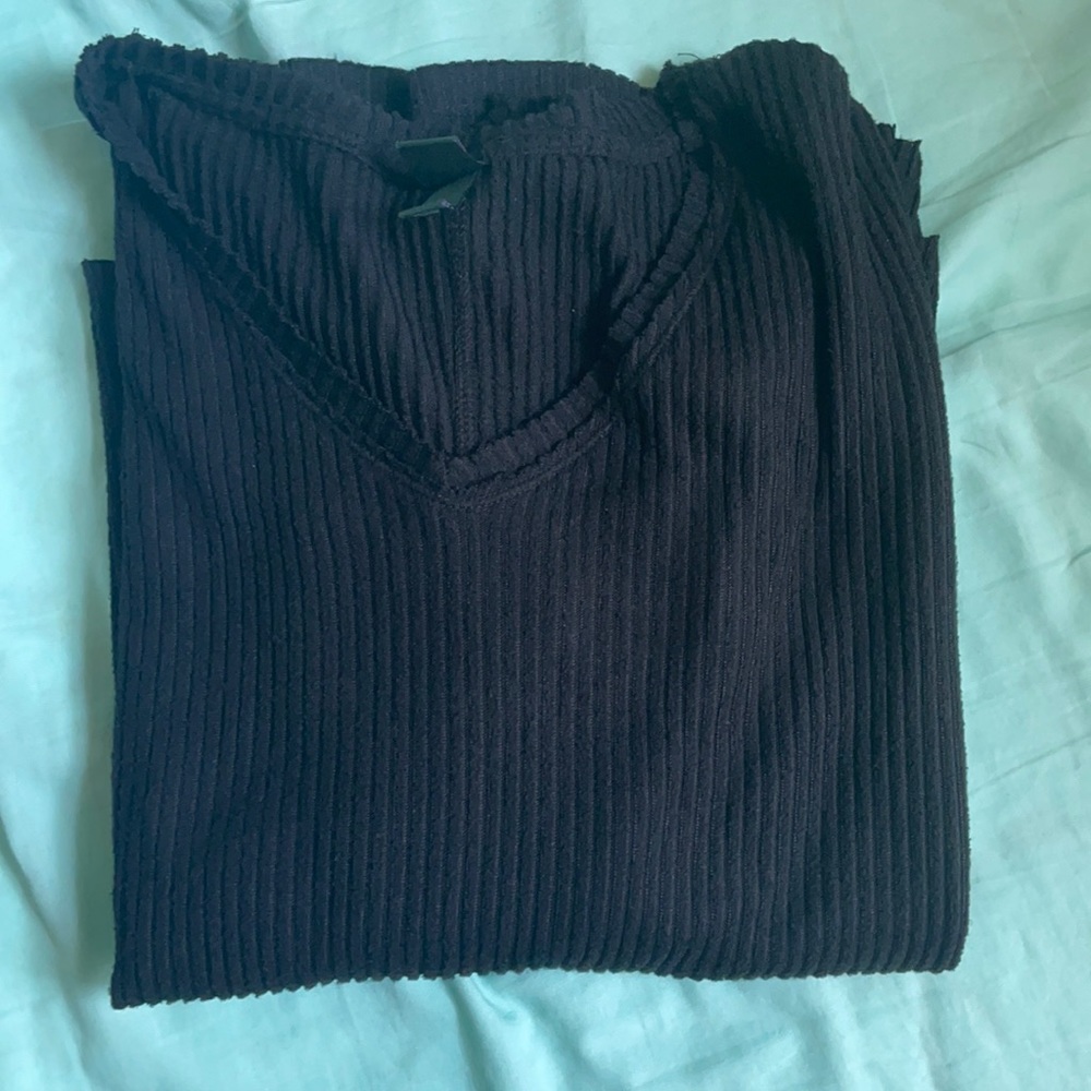 Wild Fable Ribbed Black Top